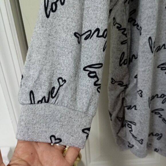 ROUGE COLLECTION WOMENS SIZE 4X STRETCH HOODIE - FITTED - "LOVE" GRAY - Picture 5 of 13